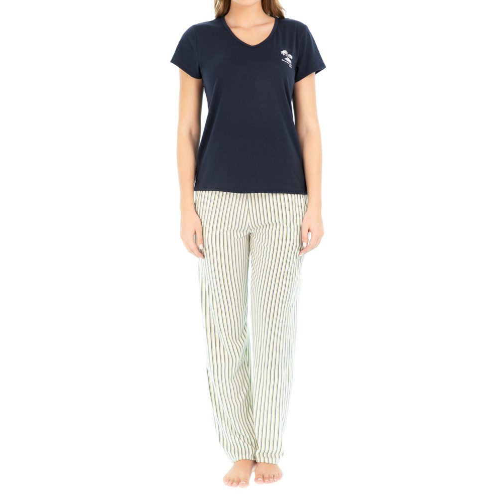 PALM TREE BLVD SET PIJAMA MANGA CORTA CON PANTALON